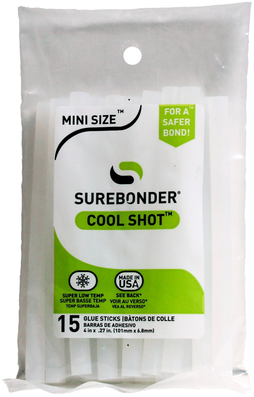 Surebonder Super Low-Temp Cool Shot Mini Glue Sticks 15/Pkg-.27"X4" Clear